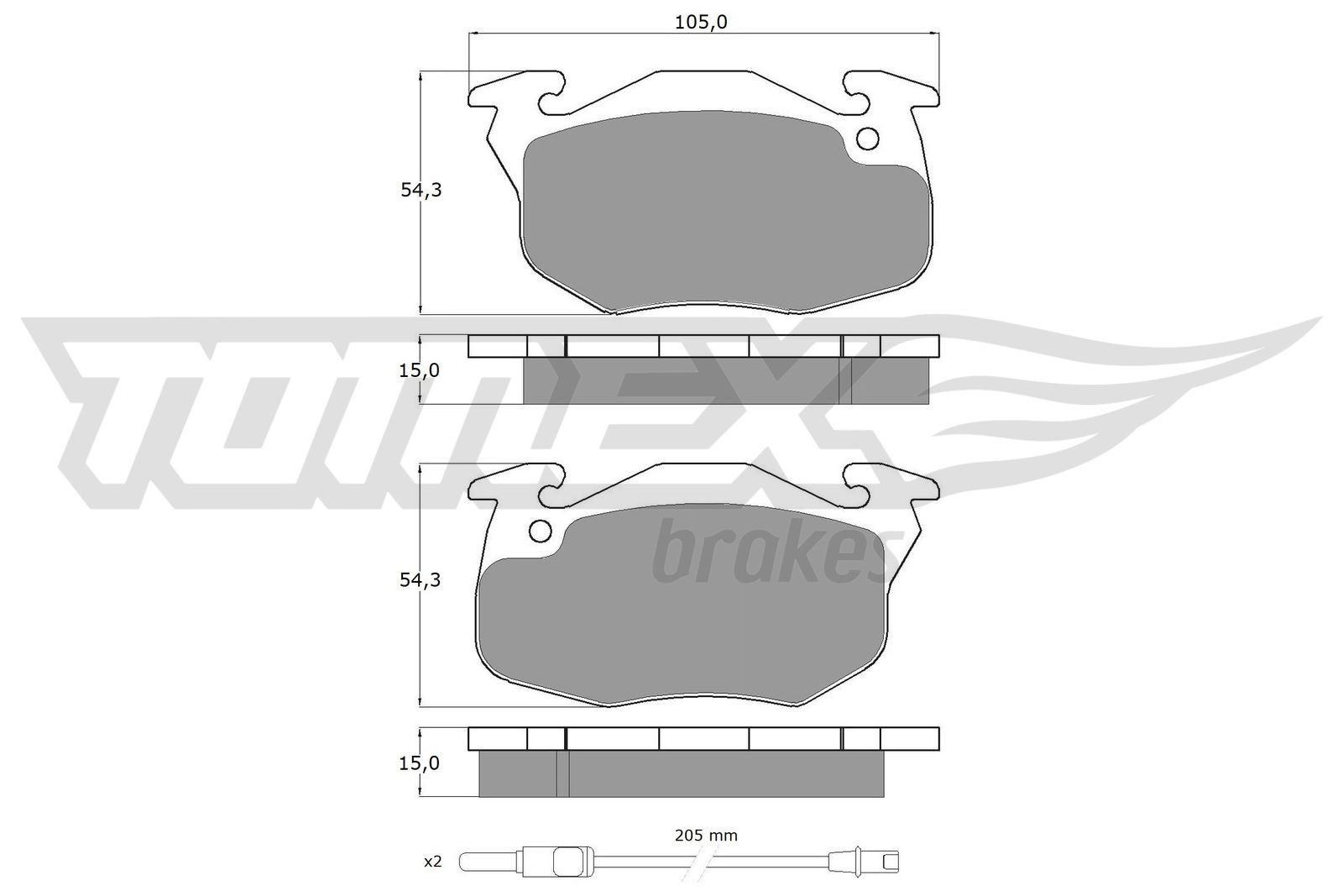 TOMEX Brakes Bremsbelagsatz, Scheibenbremse